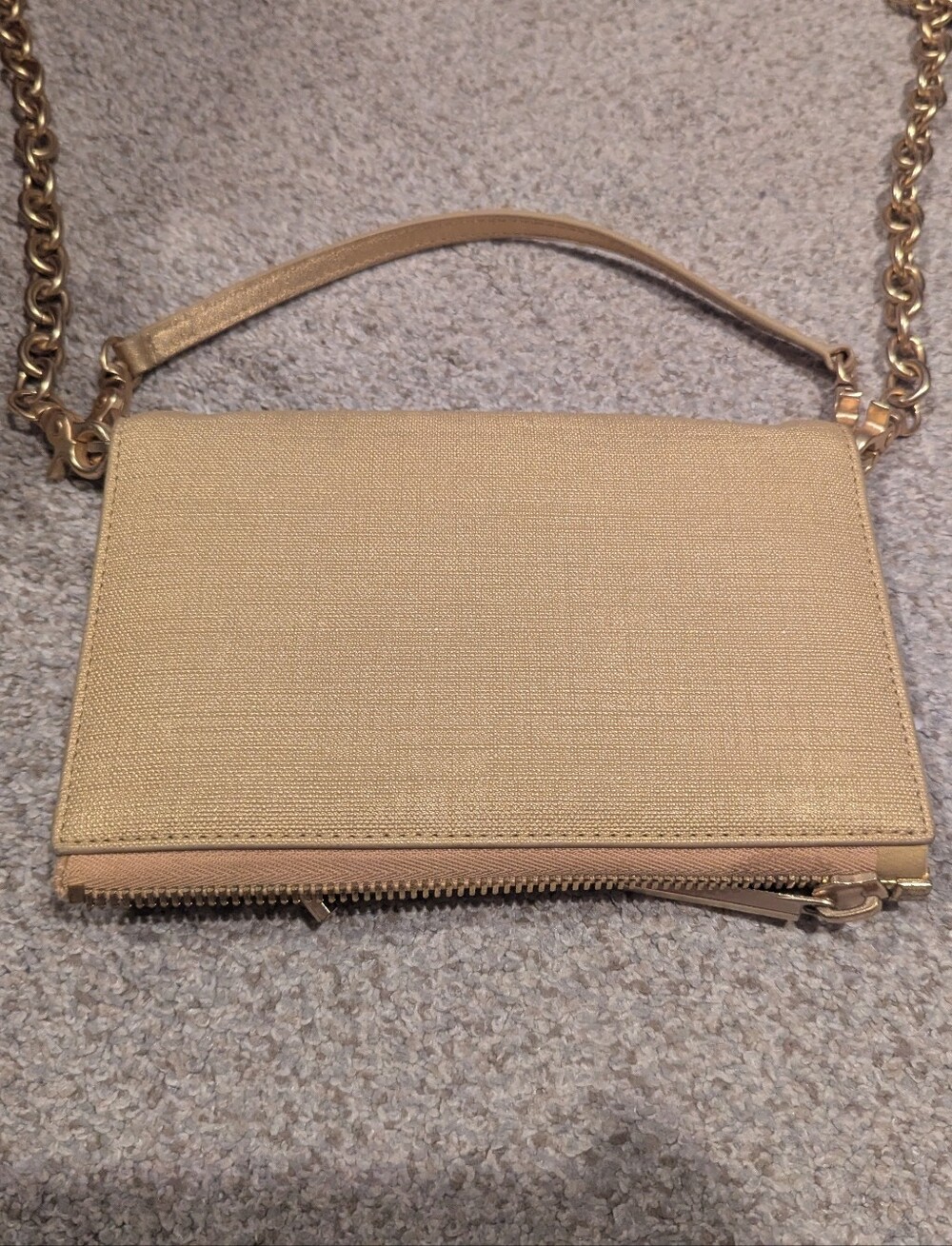 Dagne Dover Original Convertible Clutch Wallet with Shoulder Chain - Gold